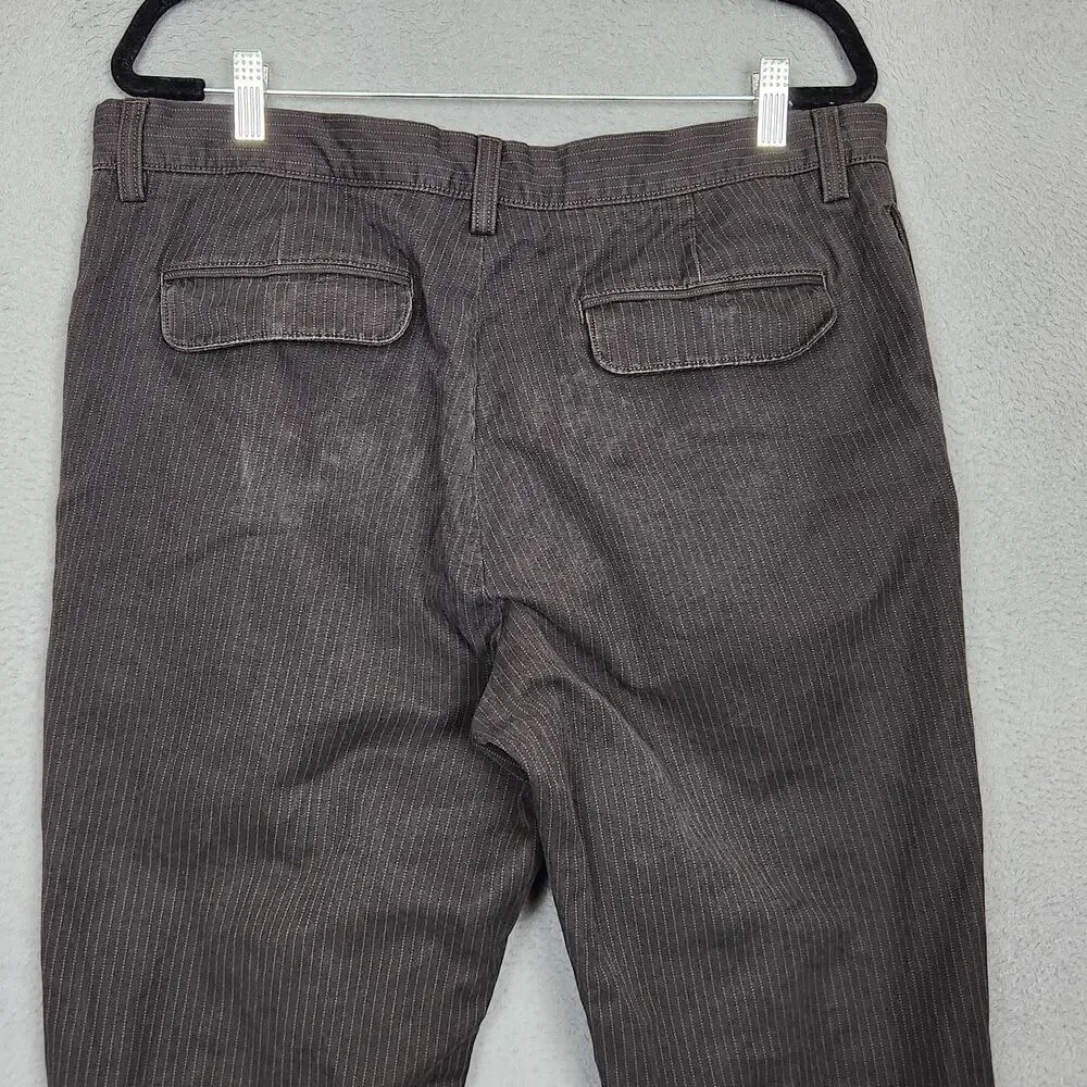 Banana Republic Pants Mens 36x30 Brown Pinstripe Chino Classic Actual 36x26